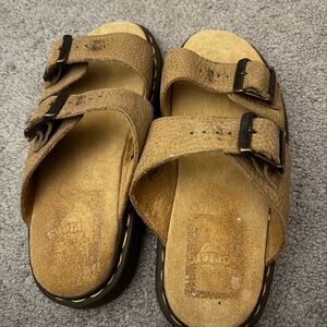 Brown Double Strap Sandals dr martins